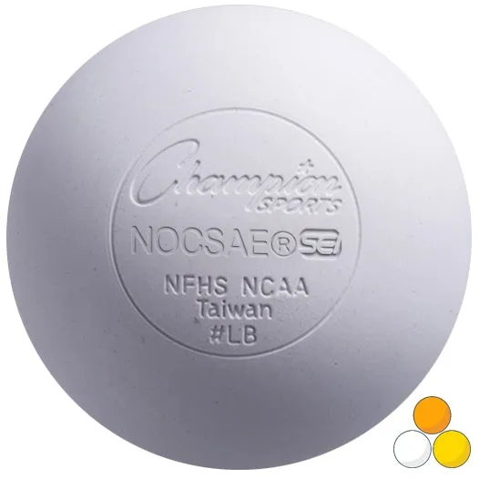 12 White Champion Sports Lacrosse Balls - Meets NOCSAE standard SEI Certified