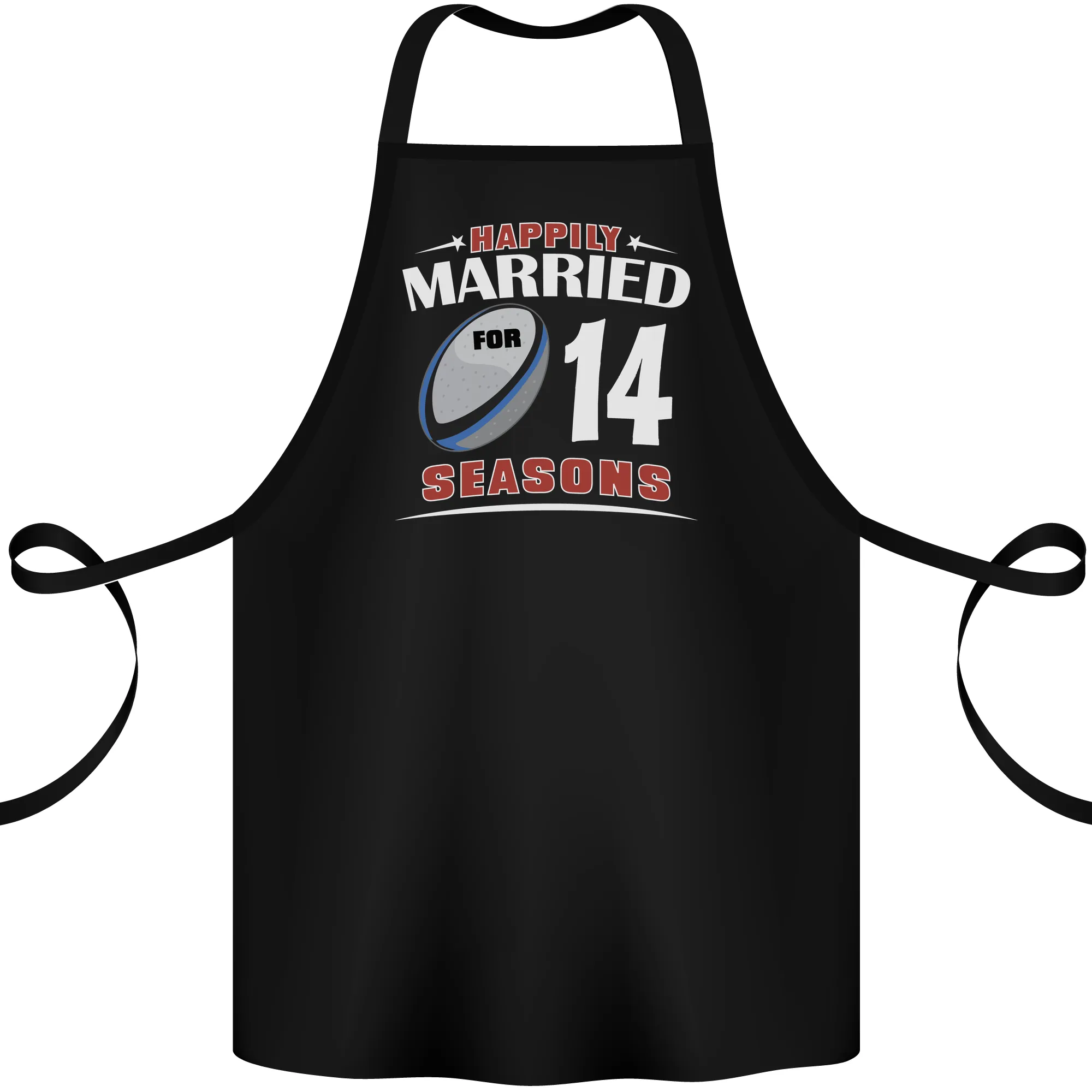 14 Year Wedding Anniversary 14th Rugby Cotton Apron 100% Organic