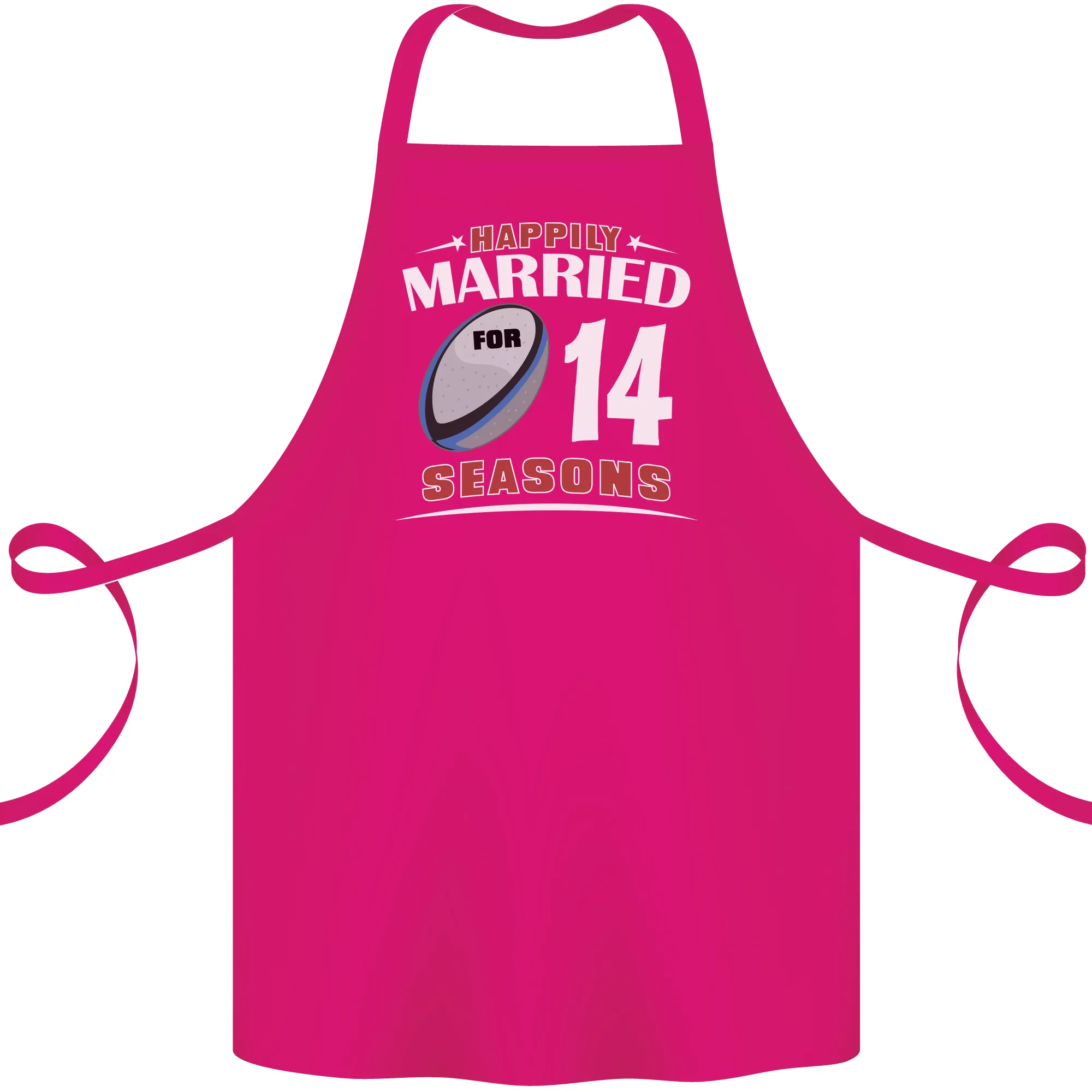 14 Year Wedding Anniversary 14th Rugby Cotton Apron 100% Organic