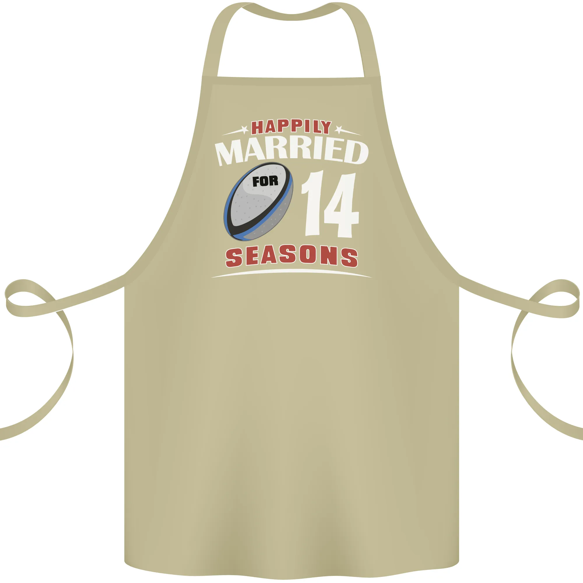 14 Year Wedding Anniversary 14th Rugby Cotton Apron 100% Organic