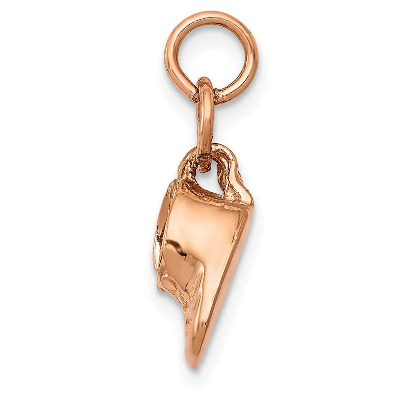 14k Rose Gold Polished 3 D Baby Shoes Pendant.