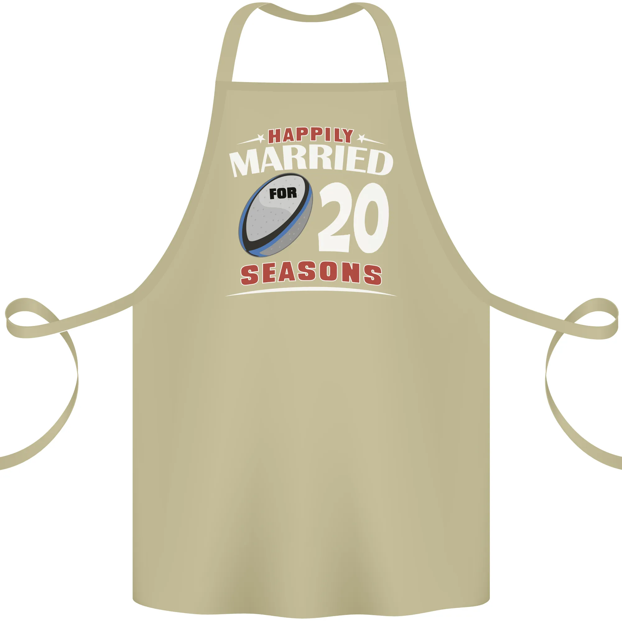 20 Year Wedding Anniversary 20th Rugby Cotton Apron 100% Organic