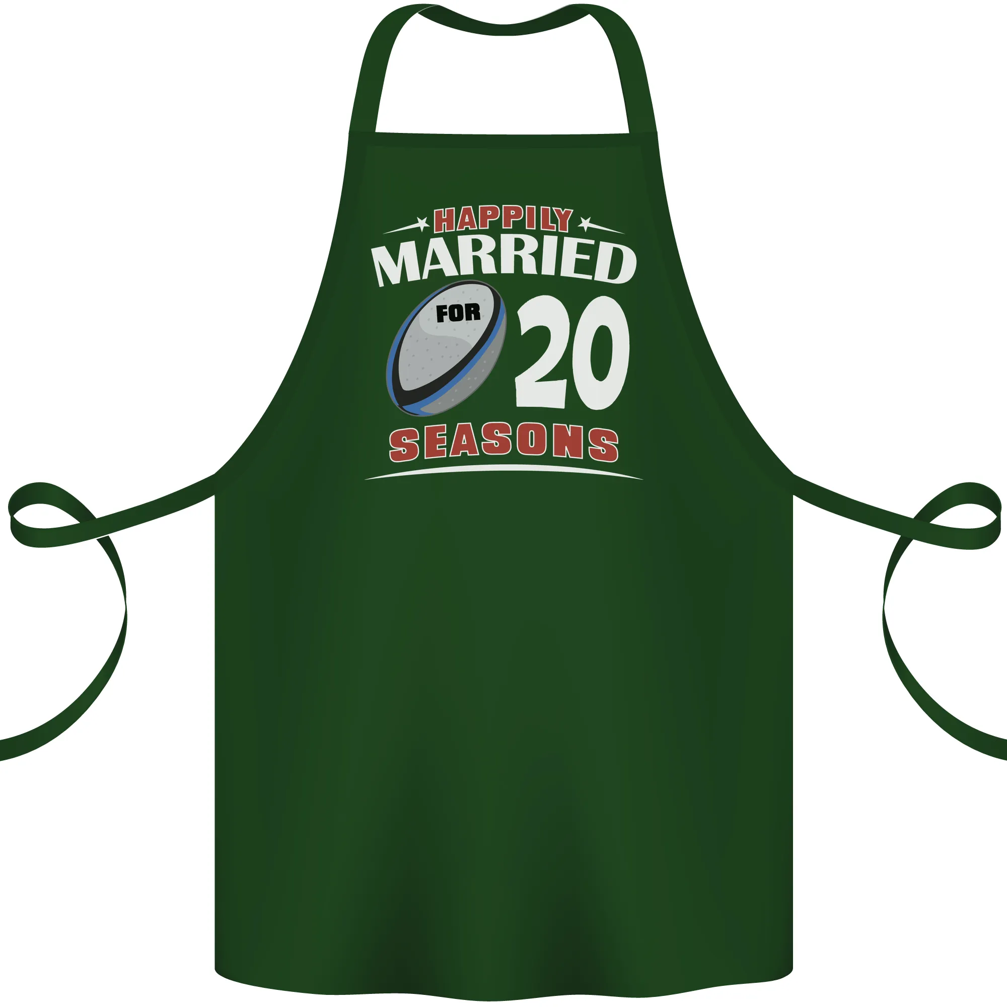 20 Year Wedding Anniversary 20th Rugby Cotton Apron 100% Organic