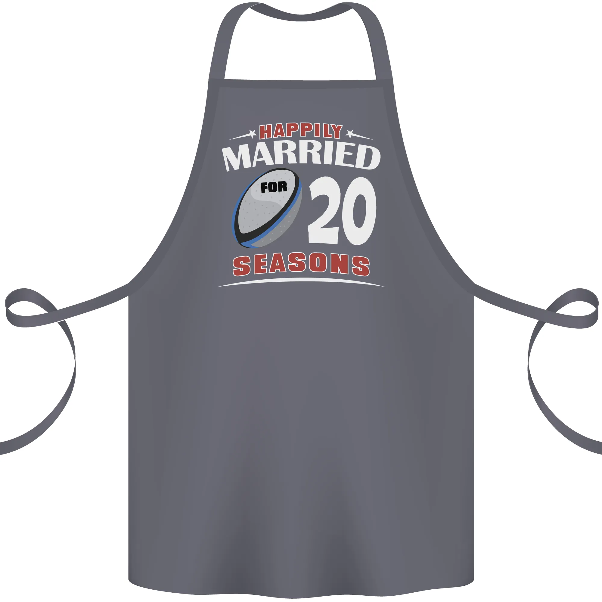 20 Year Wedding Anniversary 20th Rugby Cotton Apron 100% Organic