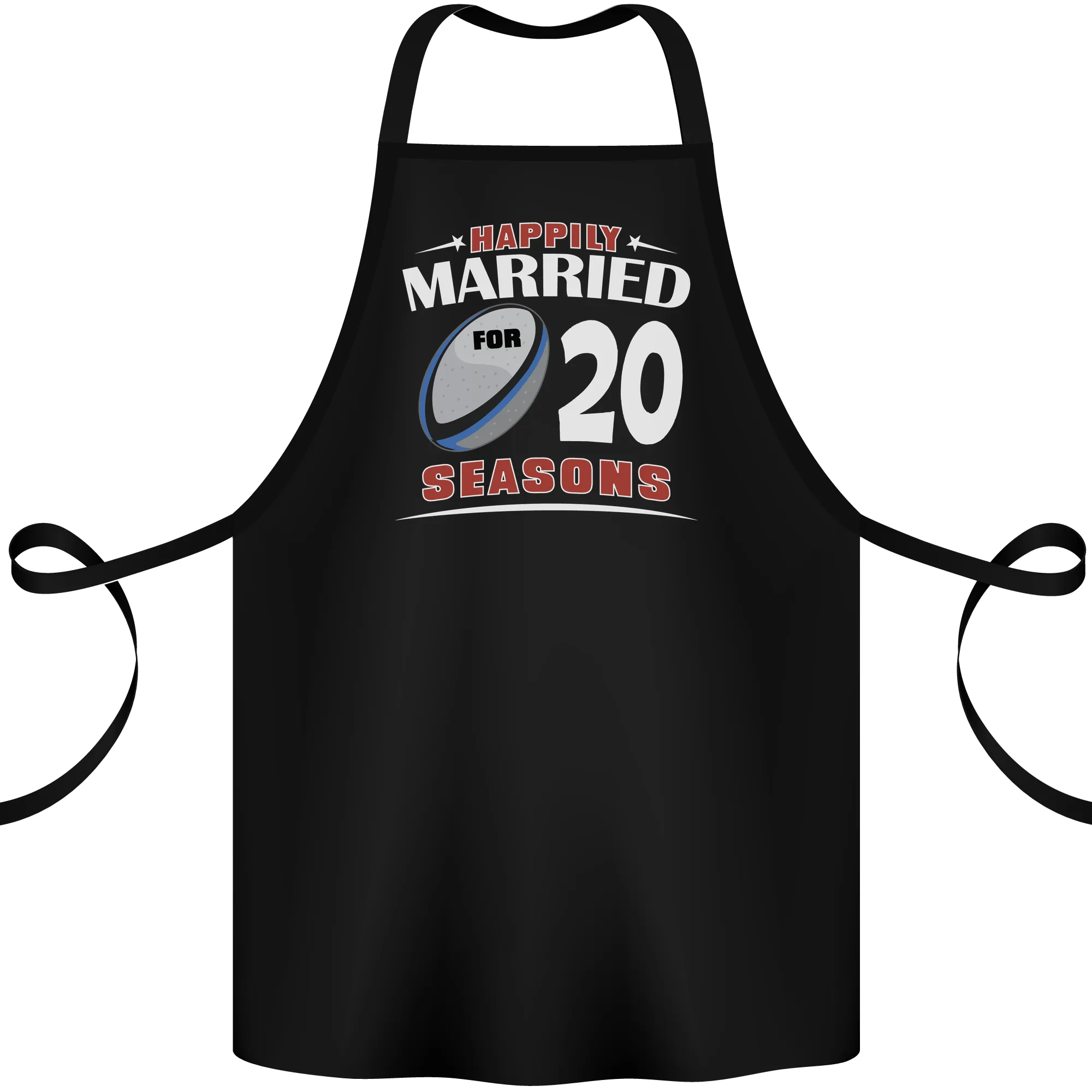 20 Year Wedding Anniversary 20th Rugby Cotton Apron 100% Organic