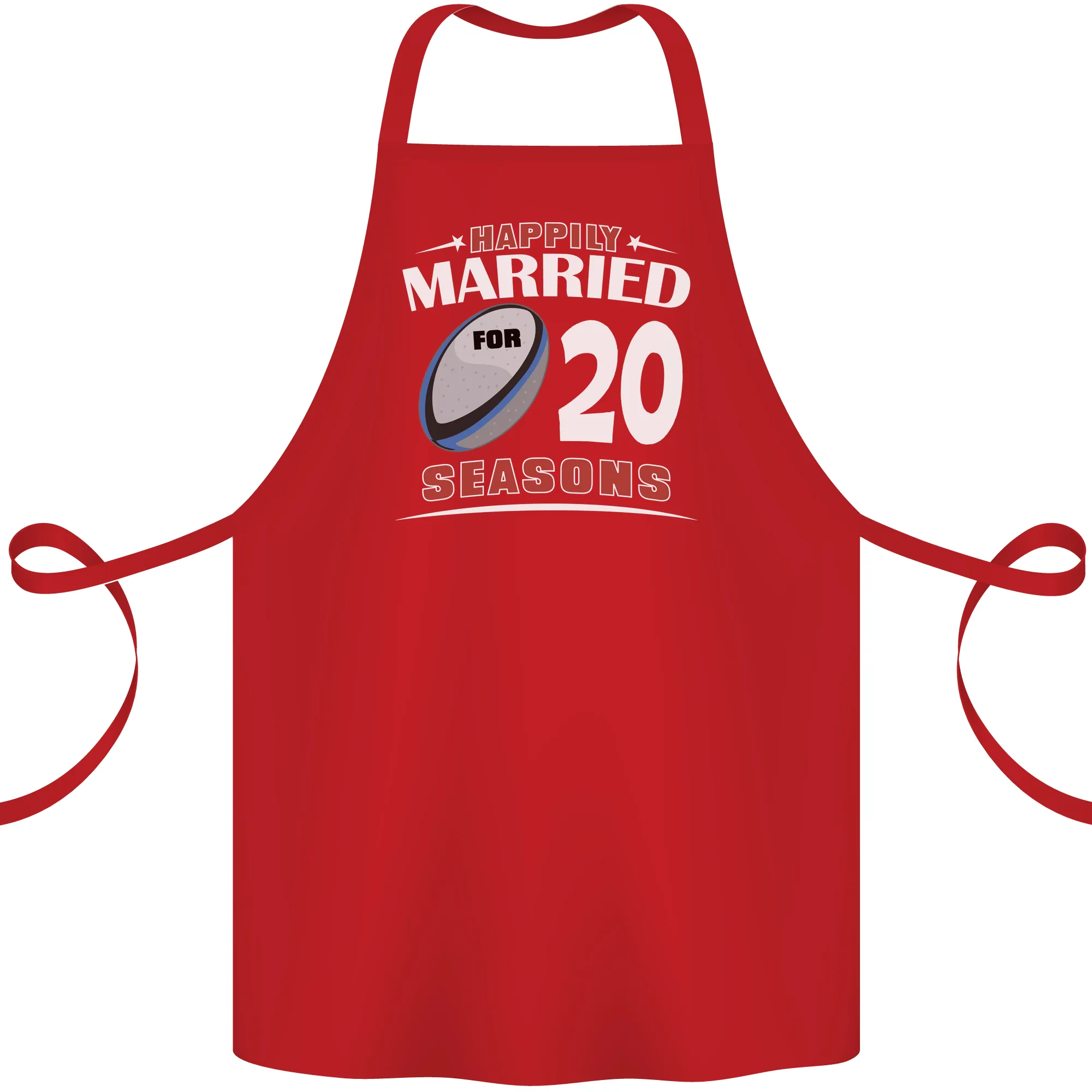 20 Year Wedding Anniversary 20th Rugby Cotton Apron 100% Organic