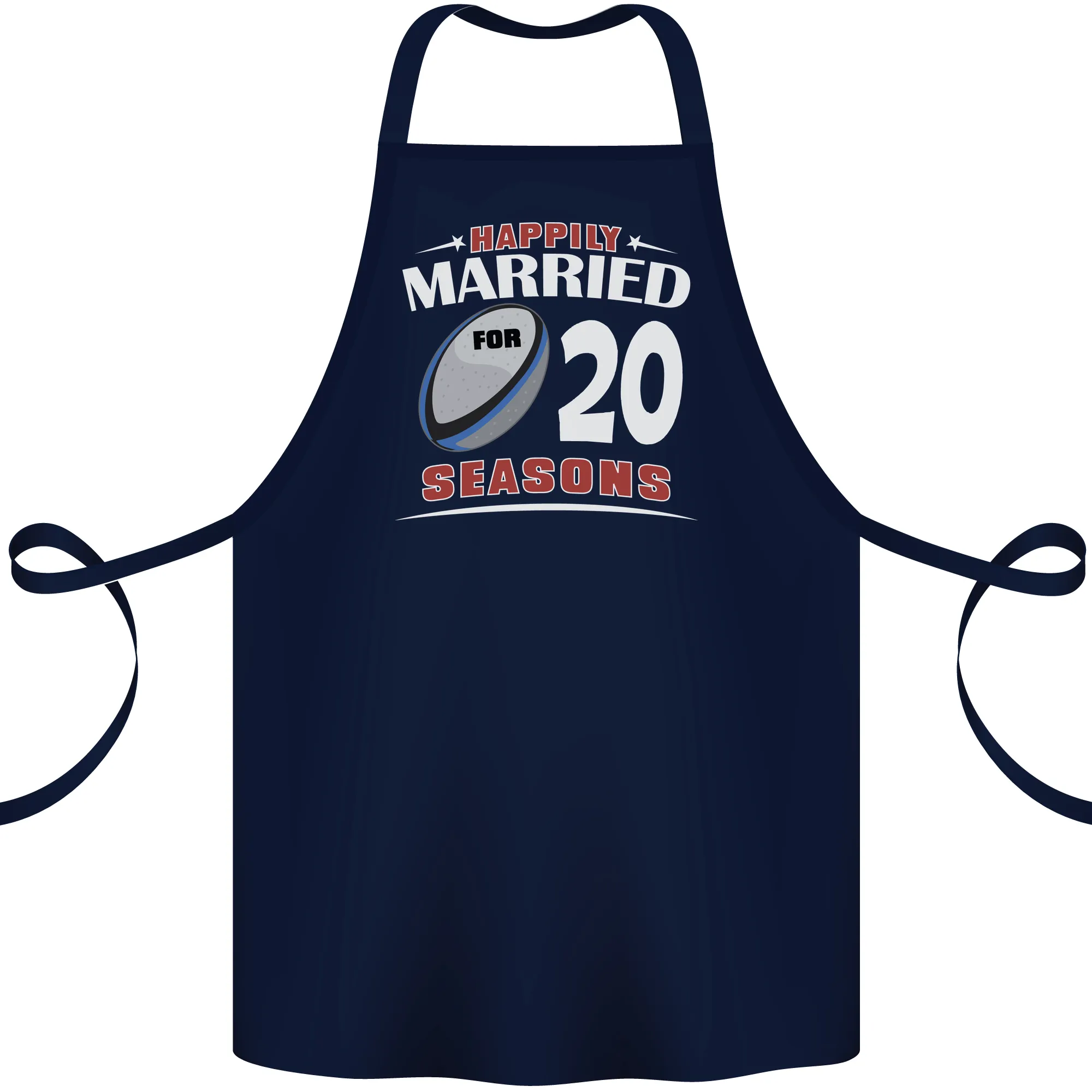 20 Year Wedding Anniversary 20th Rugby Cotton Apron 100% Organic