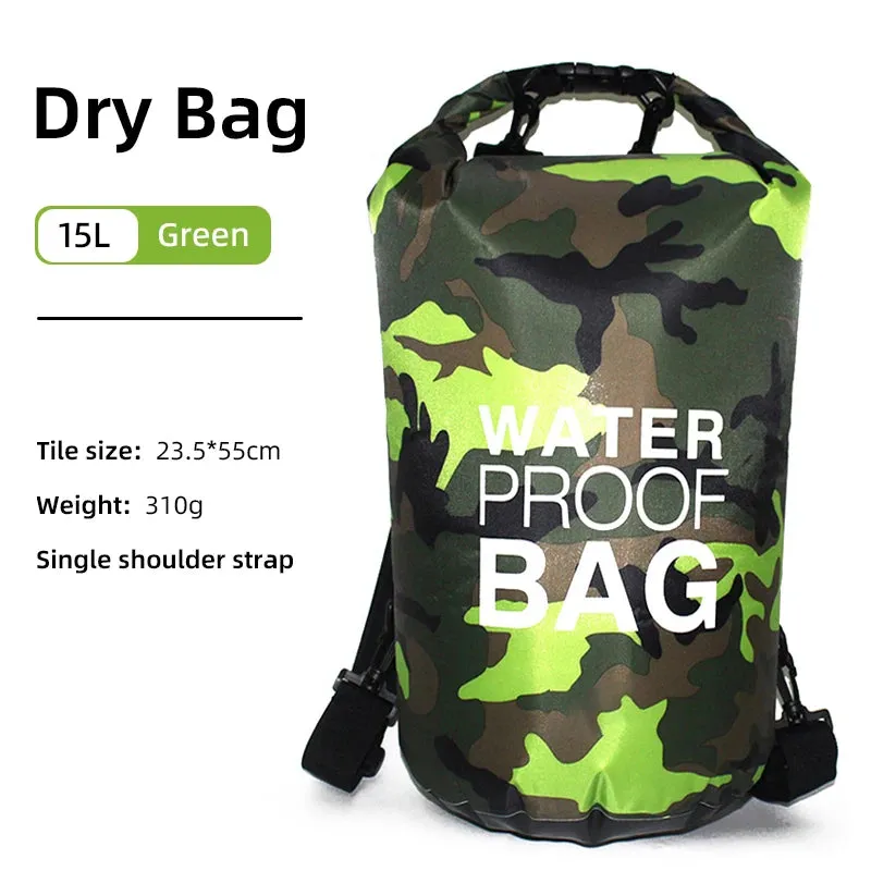 30L 15L Waterproof Dry Bags With Wet Separation Pocket Backpack For Kayaking Boating Swimming Outdoor Sports Bag XAZ9