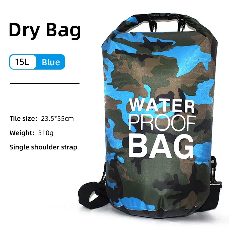 30L 15L Waterproof Dry Bags With Wet Separation Pocket Backpack For Kayaking Boating Swimming Outdoor Sports Bag XAZ9