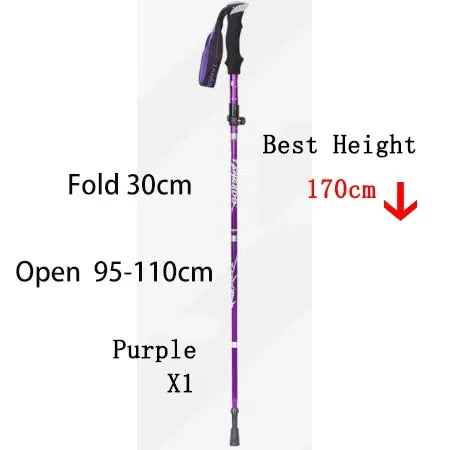 5-Section Outdoor Fold Trekking Pole Camping Portable Walking Hiking Stick