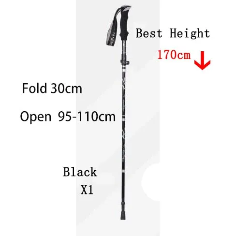 5-Section Outdoor Fold Trekking Pole Camping Portable Walking Hiking Stick