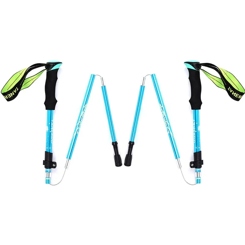 5-Section Outdoor Fold Trekking Pole Camping Portable Walking Hiking Stick