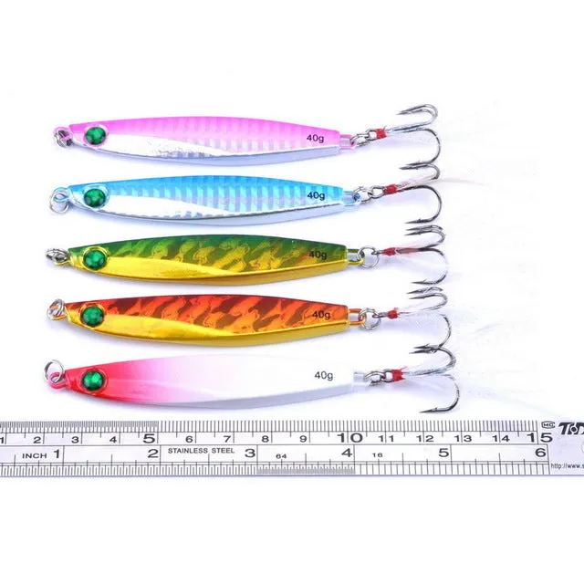 5pcs 7g 10g 14g 17g 21g 28g 40g Fishing Spoons Metal Lure Leurre De Peche 10colors Fishing Lures Saltwater Lead Jig Head