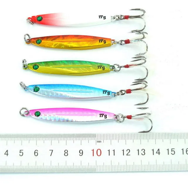 5pcs 7g 10g 14g 17g 21g 28g 40g Fishing Spoons Metal Lure Leurre De Peche 10colors Fishing Lures Saltwater Lead Jig Head