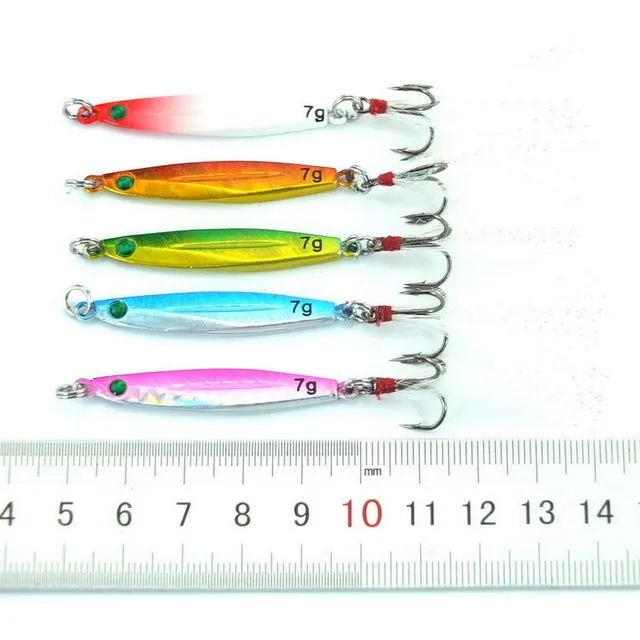 5pcs 7g 10g 14g 17g 21g 28g 40g Fishing Spoons Metal Lure Leurre De Peche 10colors Fishing Lures Saltwater Lead Jig Head