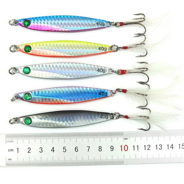 5pcs 7g 10g 14g 17g 21g 28g 40g Fishing Spoons Metal Lure Leurre De Peche 10colors Fishing Lures Saltwater Lead Jig Head