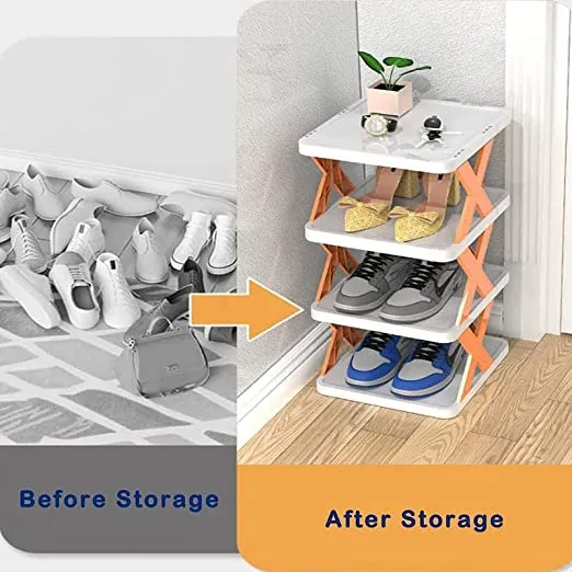 9078   4 LAYER SHOES STAND, SHOE TOWER RACK SUIT FOR SMALL SPACES, CLOSET, SMALL ENTRYWAY, EASY ASSEMBLY AND STABLE IN STRUCTURE, CORNER STORAGE CABINET FOR SAVING SPACE