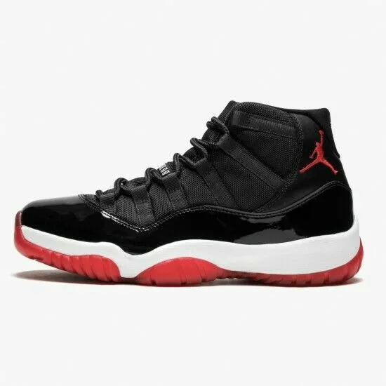 Air Jordan 11 Retro "Bred" 378037-010 Men's Black/Red/White Athletic Shoes NS21