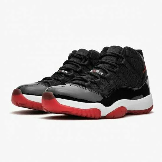 Air Jordan 11 Retro "Bred" 378037-010 Men's Black/Red/White Athletic Shoes NS21