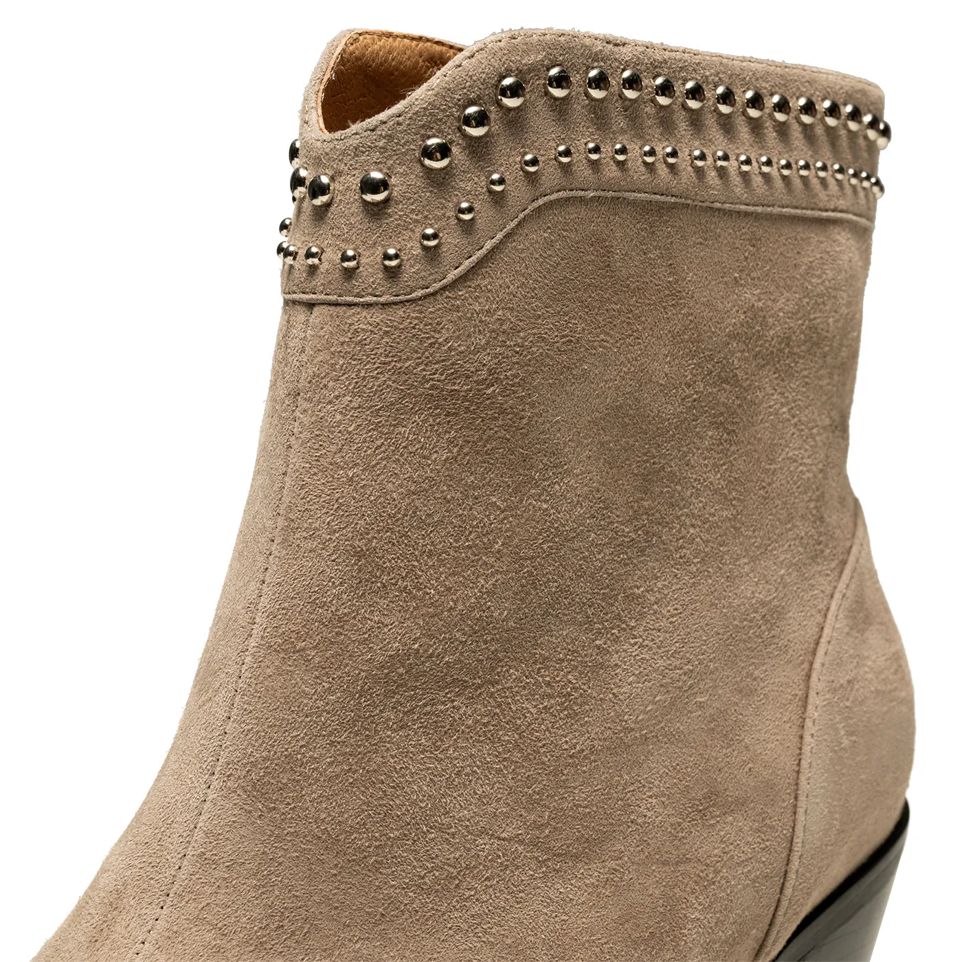 Annika western stud suede - TAUPE