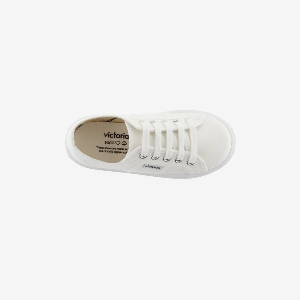 Barcelona White Canvas Platform Trainers