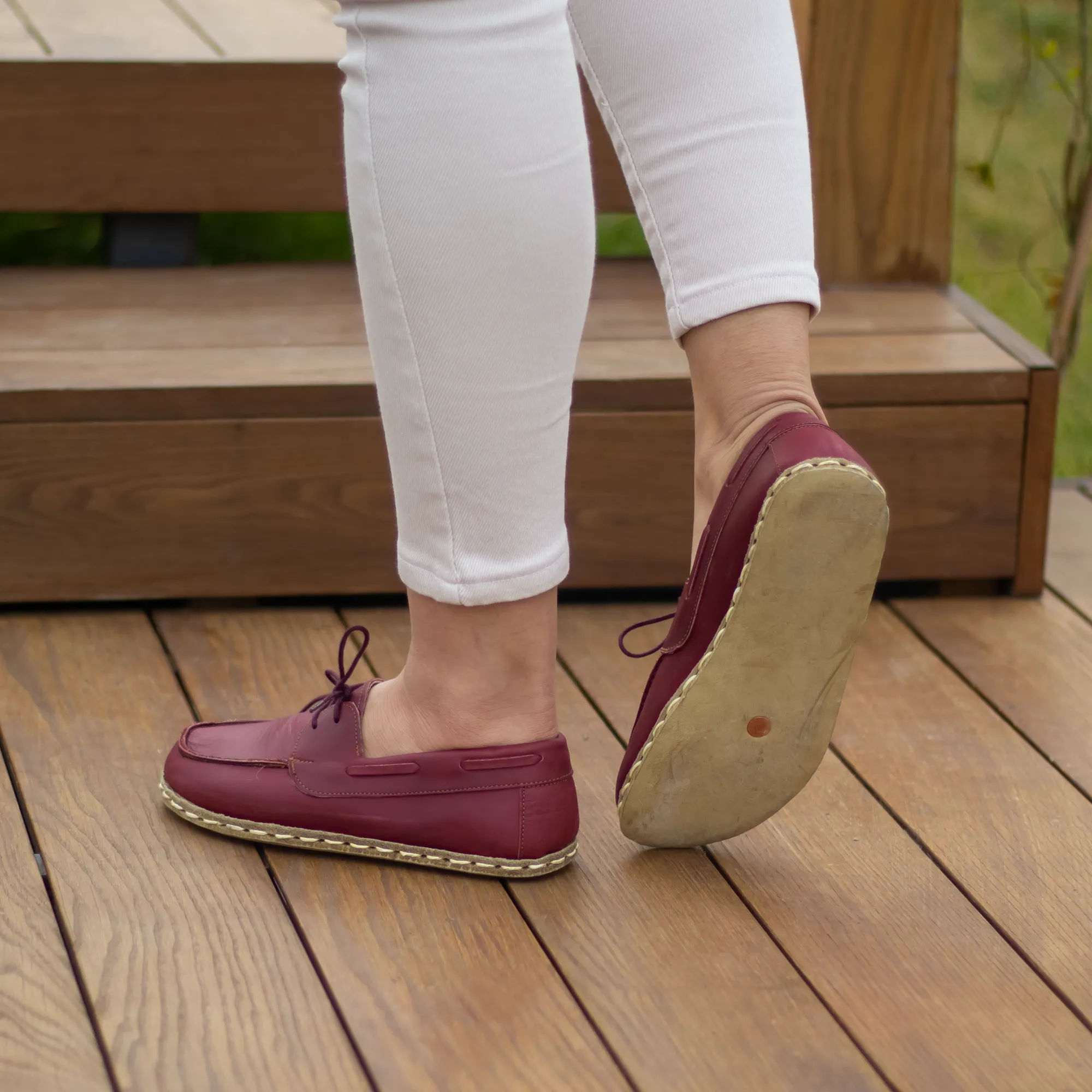 Barefoot Minimalist Shoes Burgundy for Women