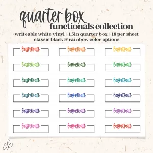 Basketball || Quarter Box Planner Stickers