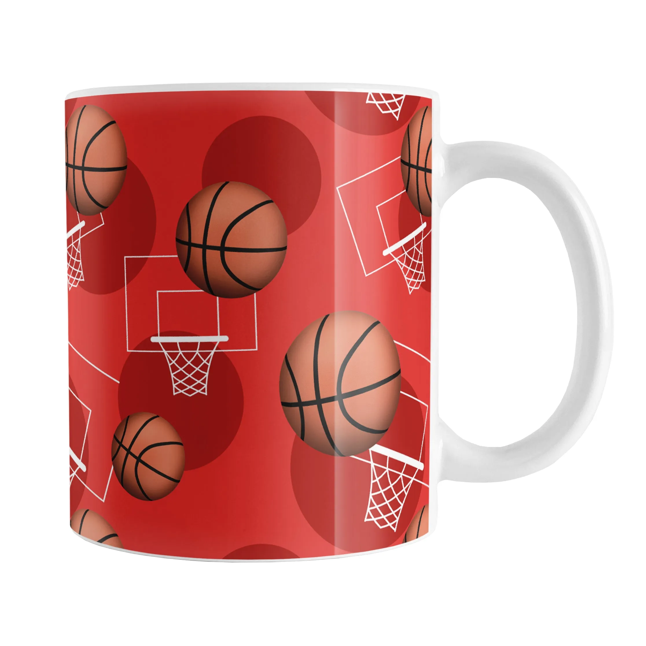 Basketball Themed Pattern - Red Basketball Mug