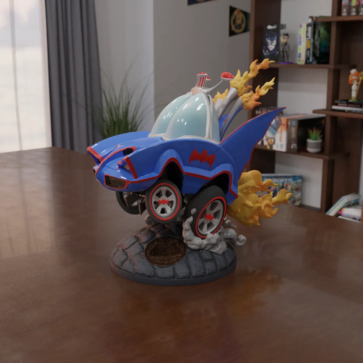 Batman Classic TV Series Batmobile Statue: Blue Variant