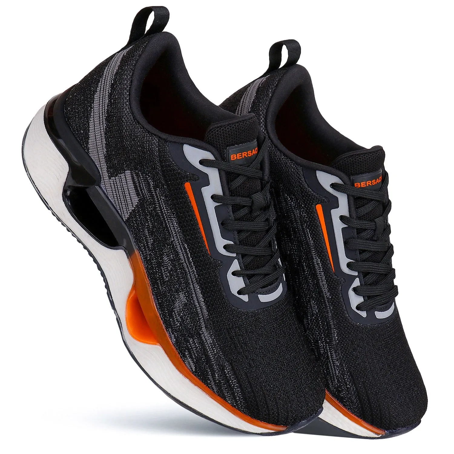 Bersache Lightweight Sports Running Shoes For Men Black-9063