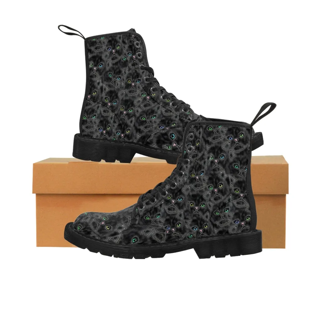 Blackgamma Kitty Faces Women's Canvas Boots