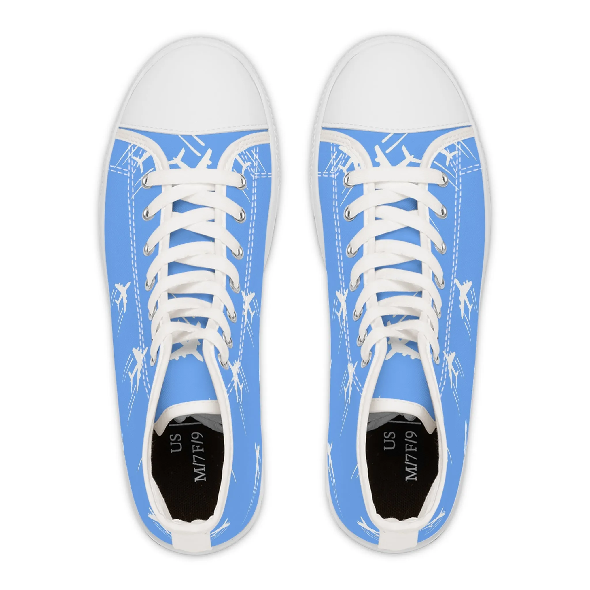 Blue Airplane Women's High Top Sneakers