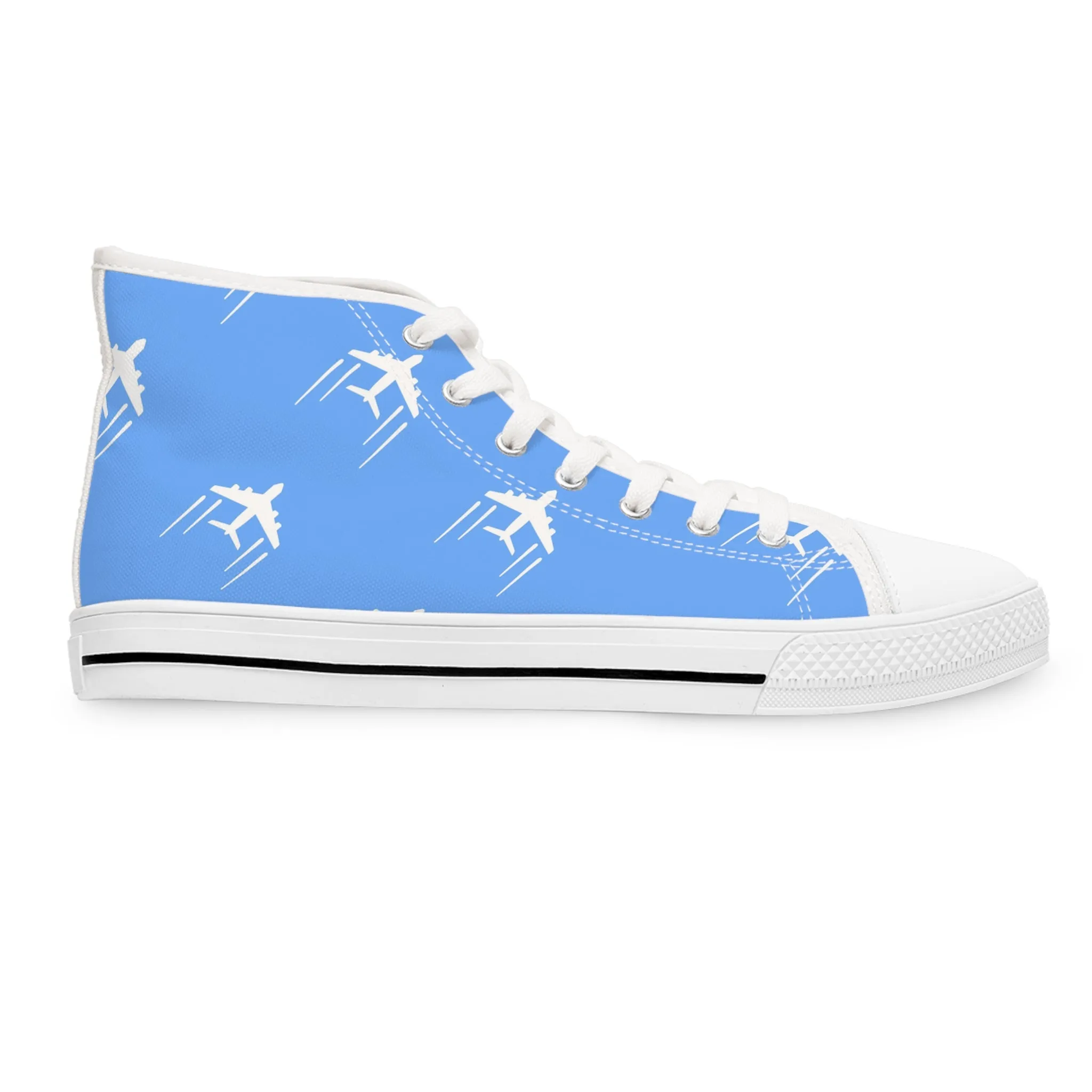 Blue Airplane Women's High Top Sneakers