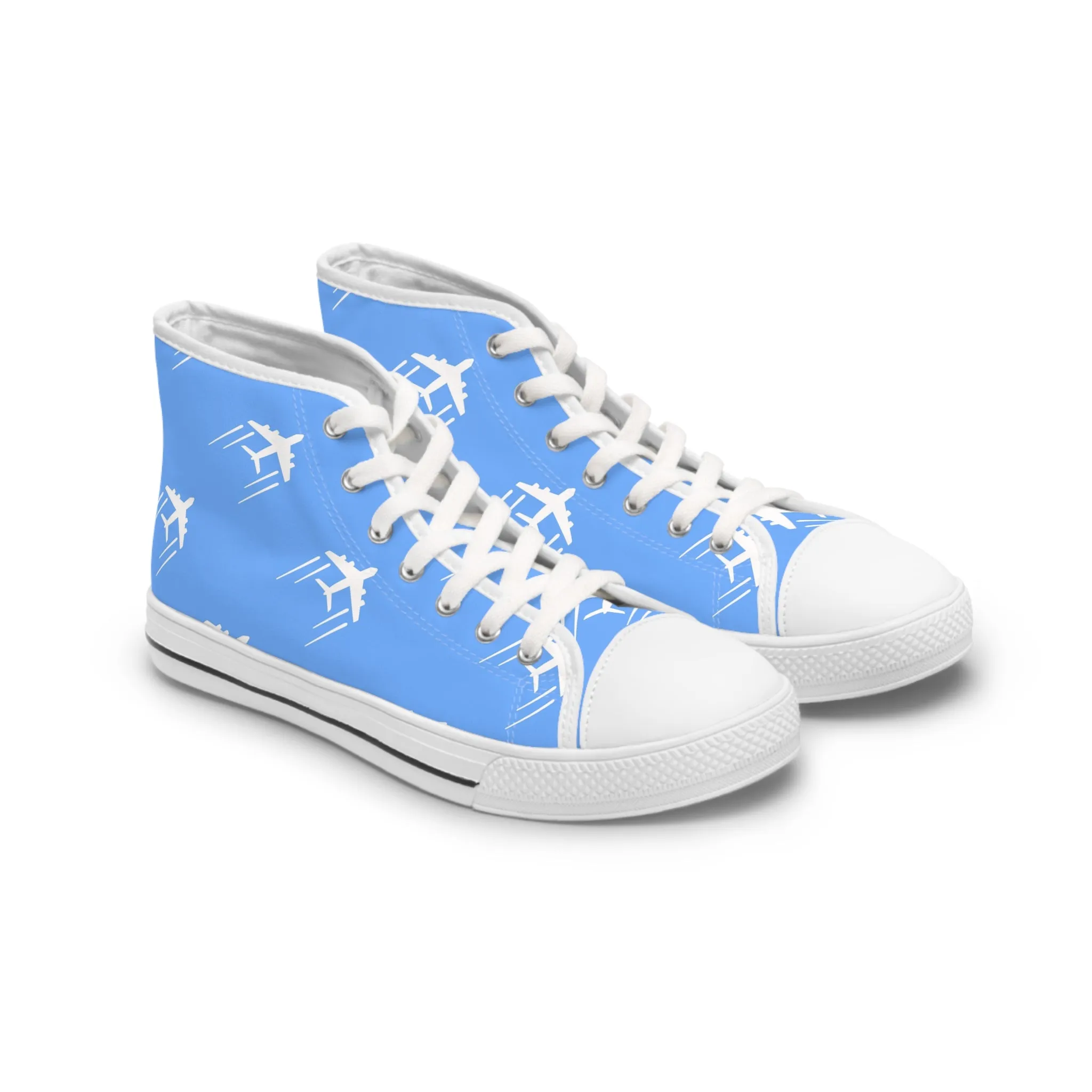 Blue Airplane Women's High Top Sneakers