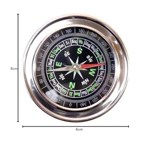 Boosty® Stainless Steel Directional Magnetic Compass for Feng Shui/Travel (Black)