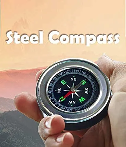 Boosty® Stainless Steel Directional Magnetic Compass for Feng Shui/Travel (Black)