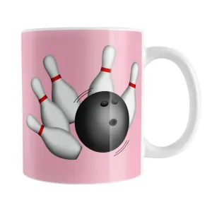 Bowling Ball and Pins Pink Bowling Mug