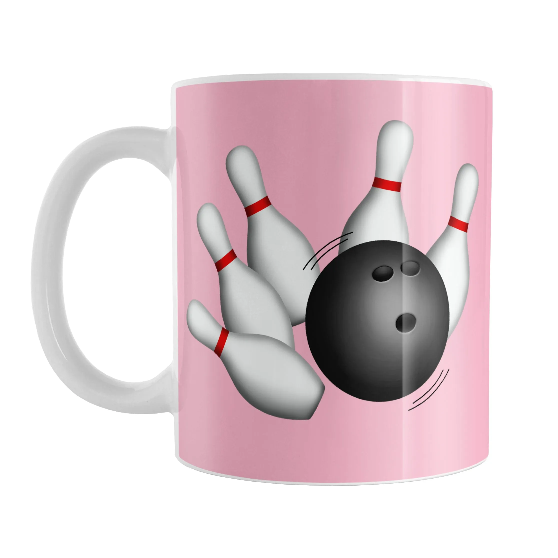 Bowling Ball and Pins Pink Bowling Mug