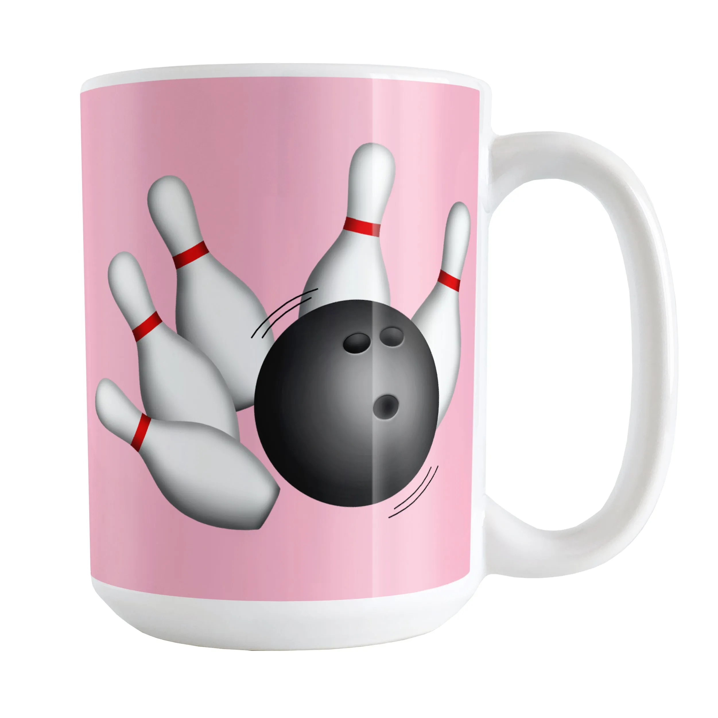 Bowling Ball and Pins Pink Bowling Mug