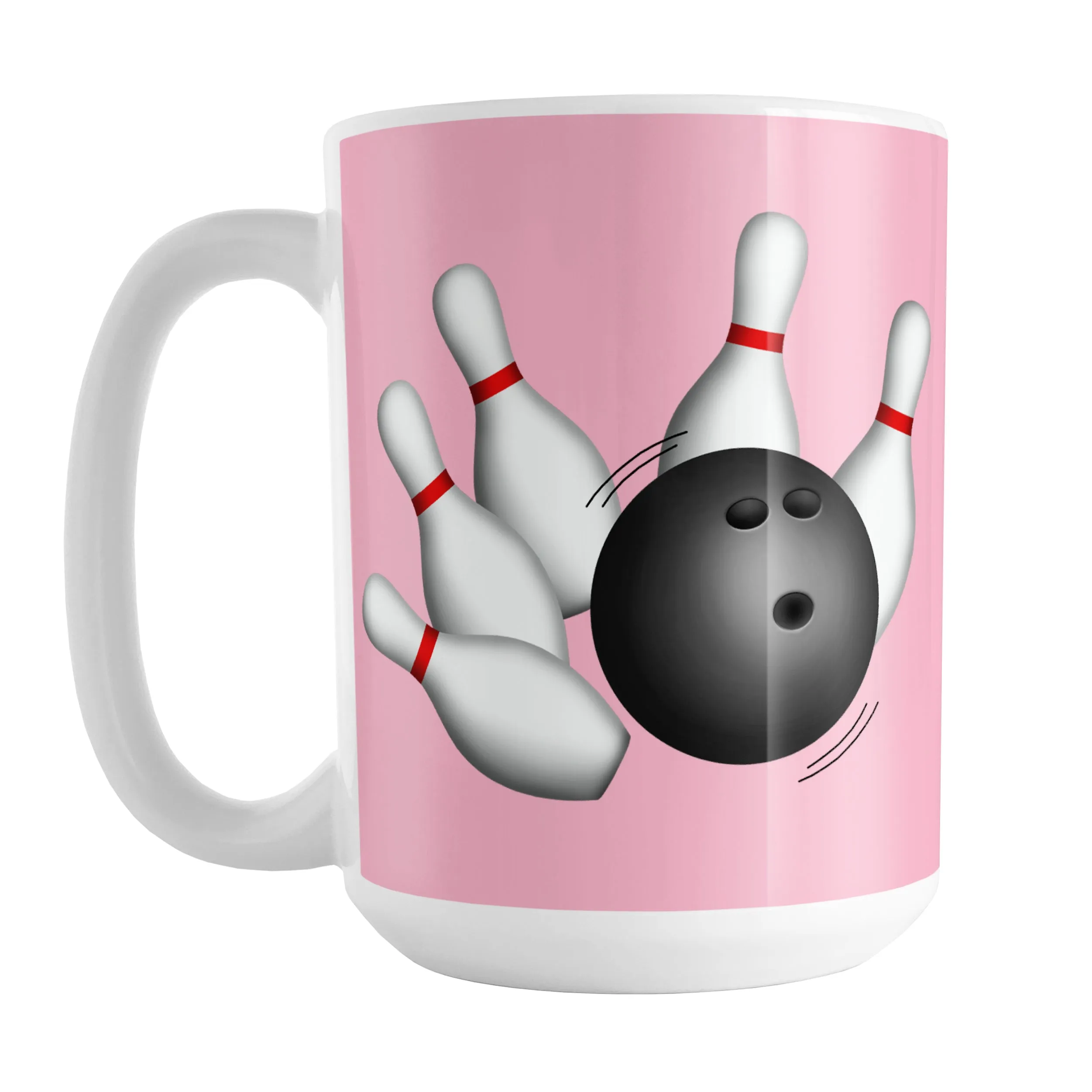 Bowling Ball and Pins Pink Bowling Mug