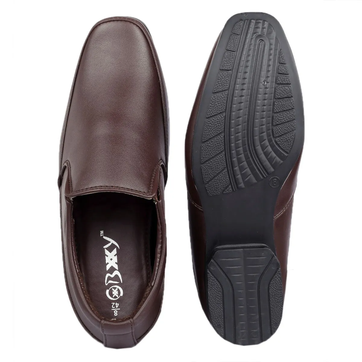 BXXY 9 cm (3.5 Inch) Hidden Height Increasing Dress Slip-on Formal Faux Leather Shoes for Men