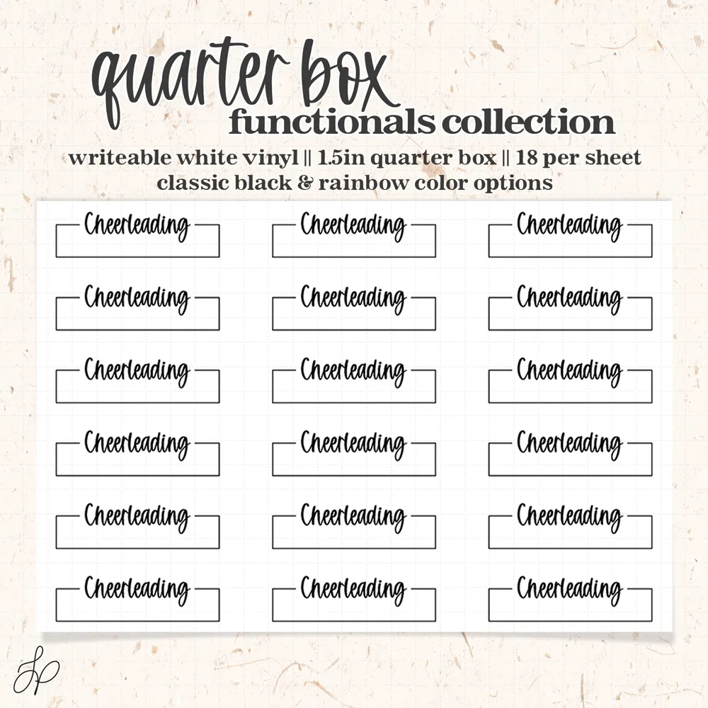 Cheerleading || Quarter Box Planner Stickers