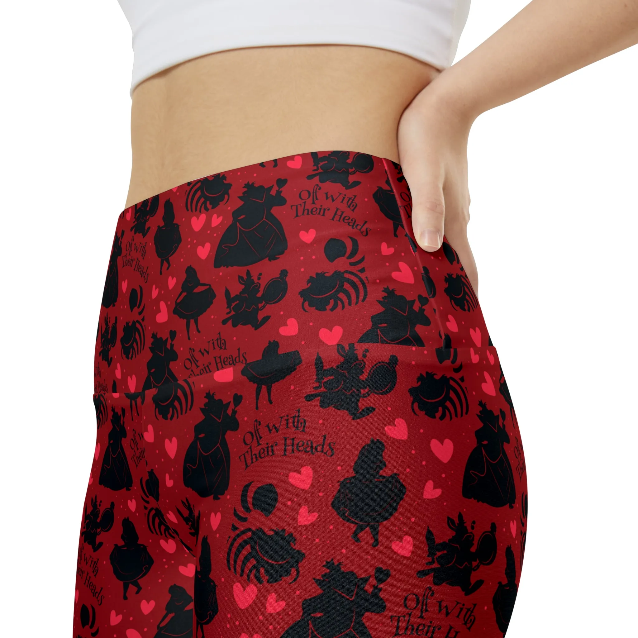 Disney Alice In Wonderland Queen Of Hearts Off With Their Heads Women's Athletic Workout Shorts