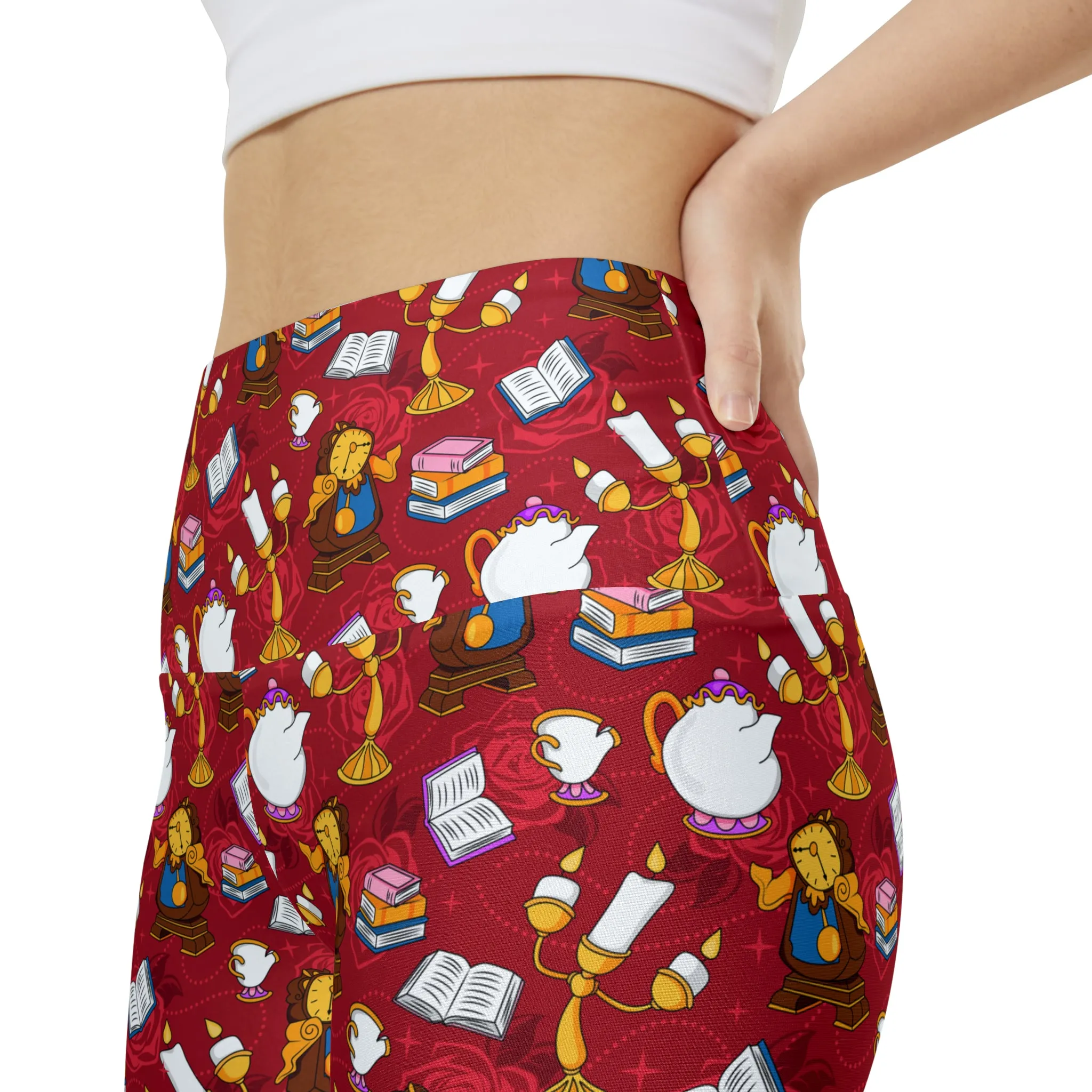 Disney Beauty And The Beast Belle's Friends Women's Athletic Workout Shorts