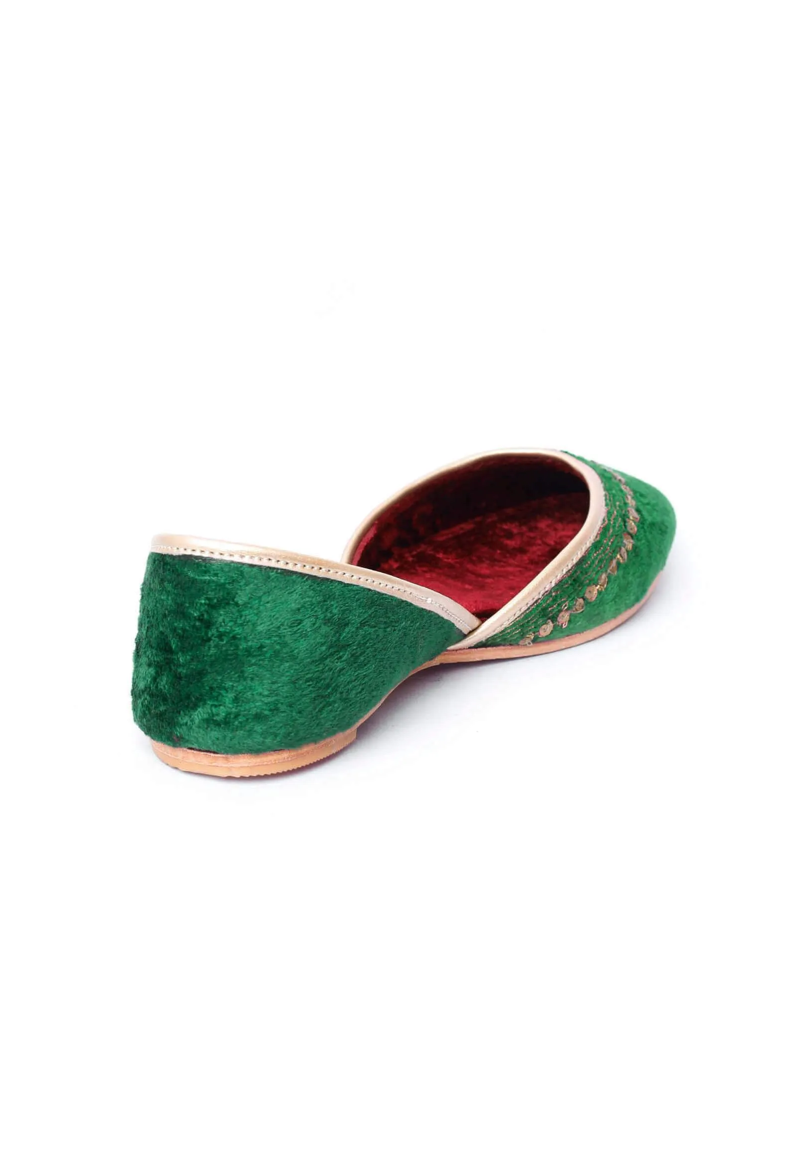 Emerald Contrast Velvet Jutti