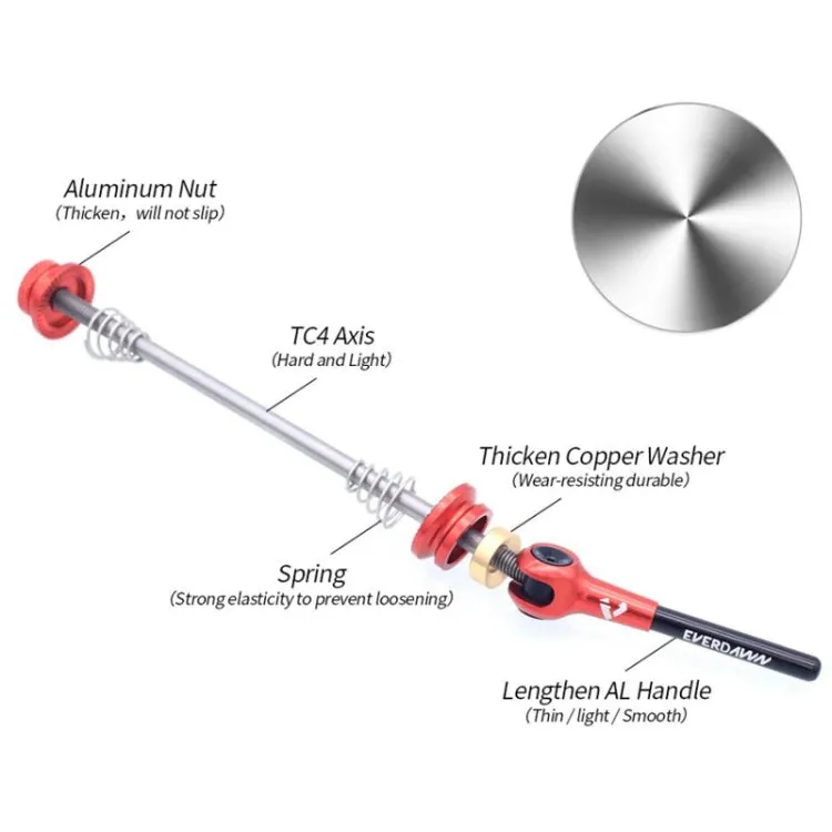 EVERDAWN Mountain Highway Bike Titanium Alloy Axis Quick Removal Rod Front And Rear Rollers Open Flower Drum Fixed Axis Trolley(Titanium Color)