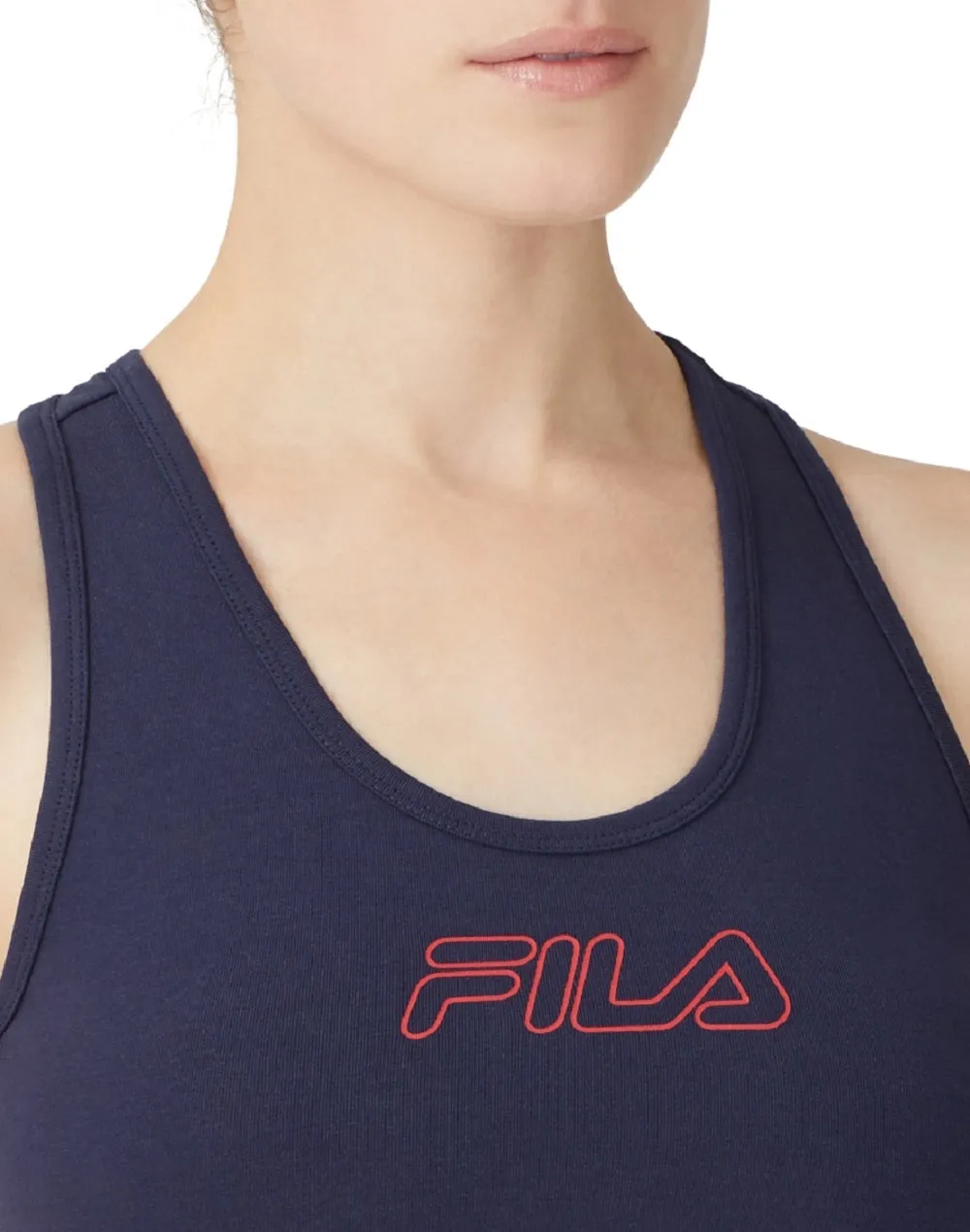 Fila Women's Bloom Logo Pullover Jersey Sports Bra Blue Size 2X