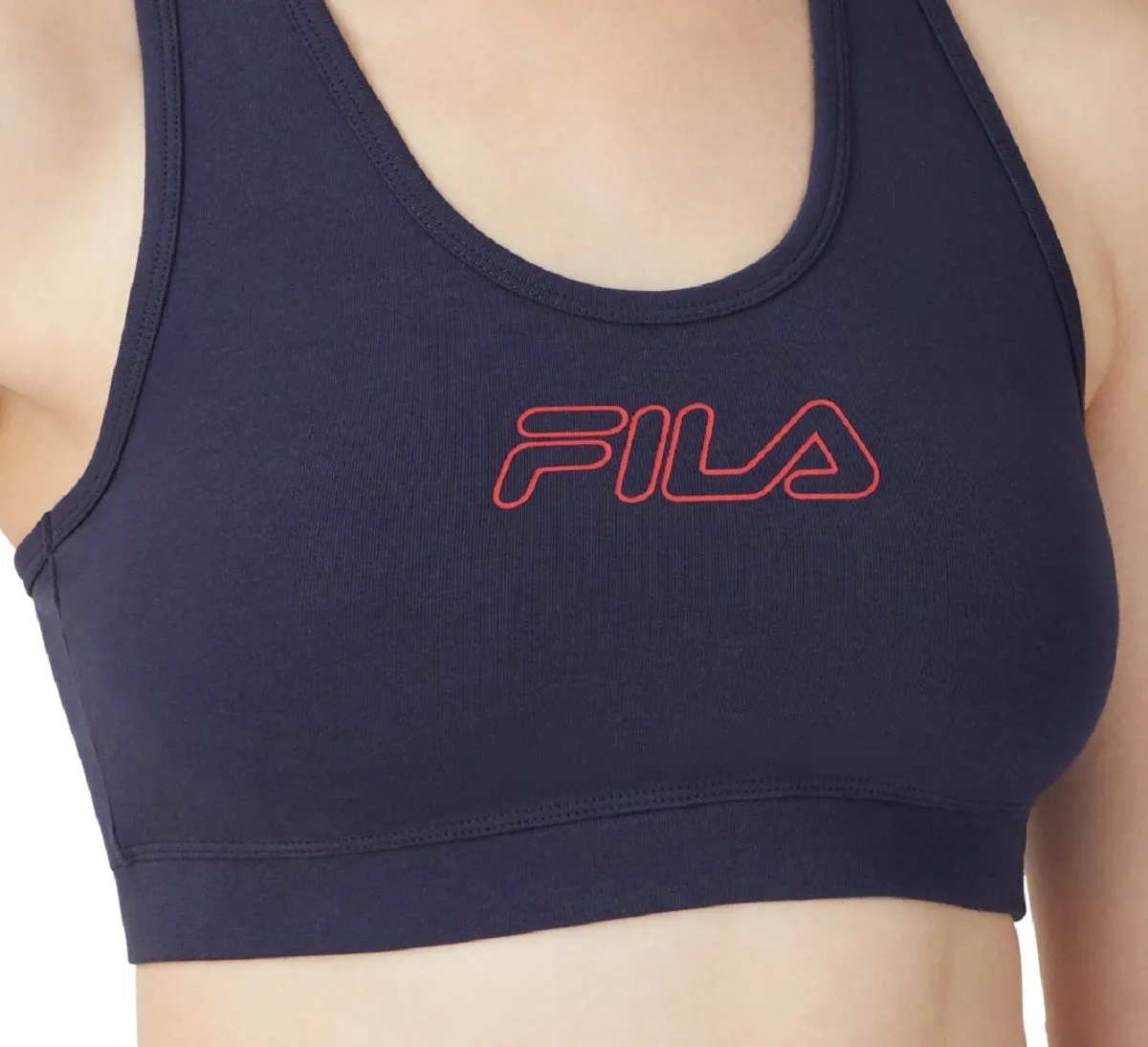 Fila Women's Bloom Logo Pullover Jersey Sports Bra Blue Size 2X