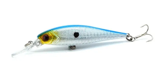 free shipping 8 colors 10 cm  9.4 g Fishing Lure Minnow Hard Bait with 2 Fishing Hooks Fishing Tackle Lure 3D Eyes