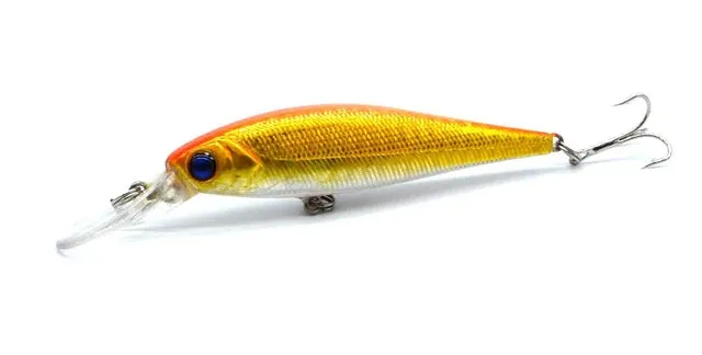 free shipping 8 colors 10 cm  9.4 g Fishing Lure Minnow Hard Bait with 2 Fishing Hooks Fishing Tackle Lure 3D Eyes